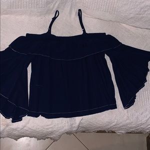 Off the shoulder flare sleeved blouse